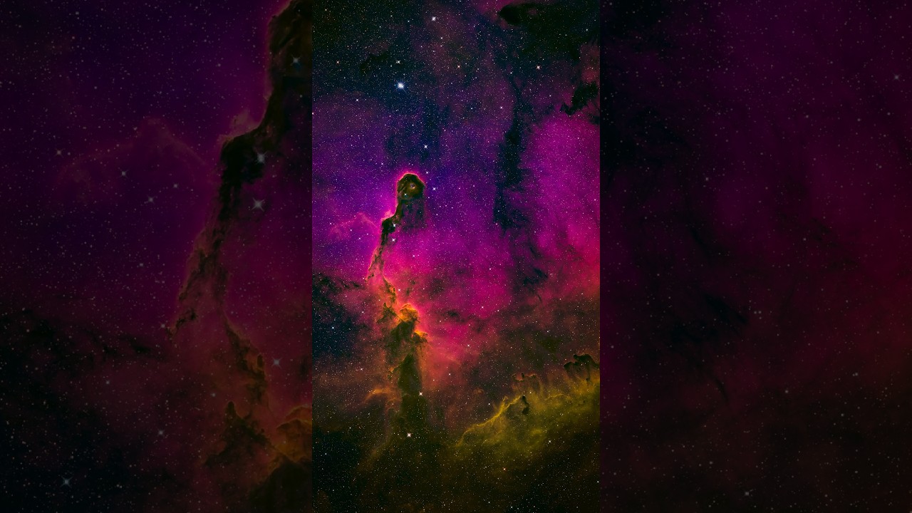 The Elephant Trunk Nebula in purple, green and gold